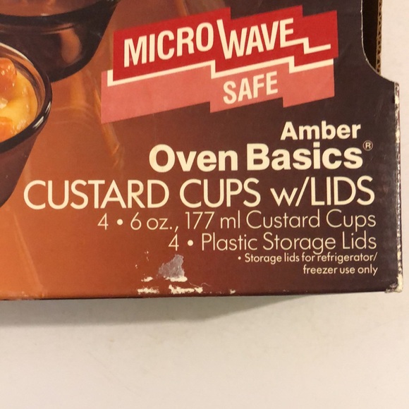 Amber Oven Basics Custard cups w/Lids - Picture 2 of 8
